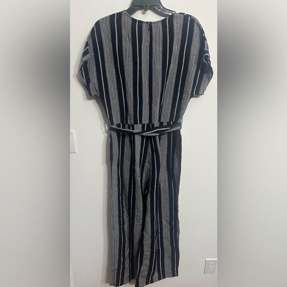 Rails Angela Striped Linen Blend Pants Jumpsuit. Size Large. Dark Navy and White - Picture 3 of 8